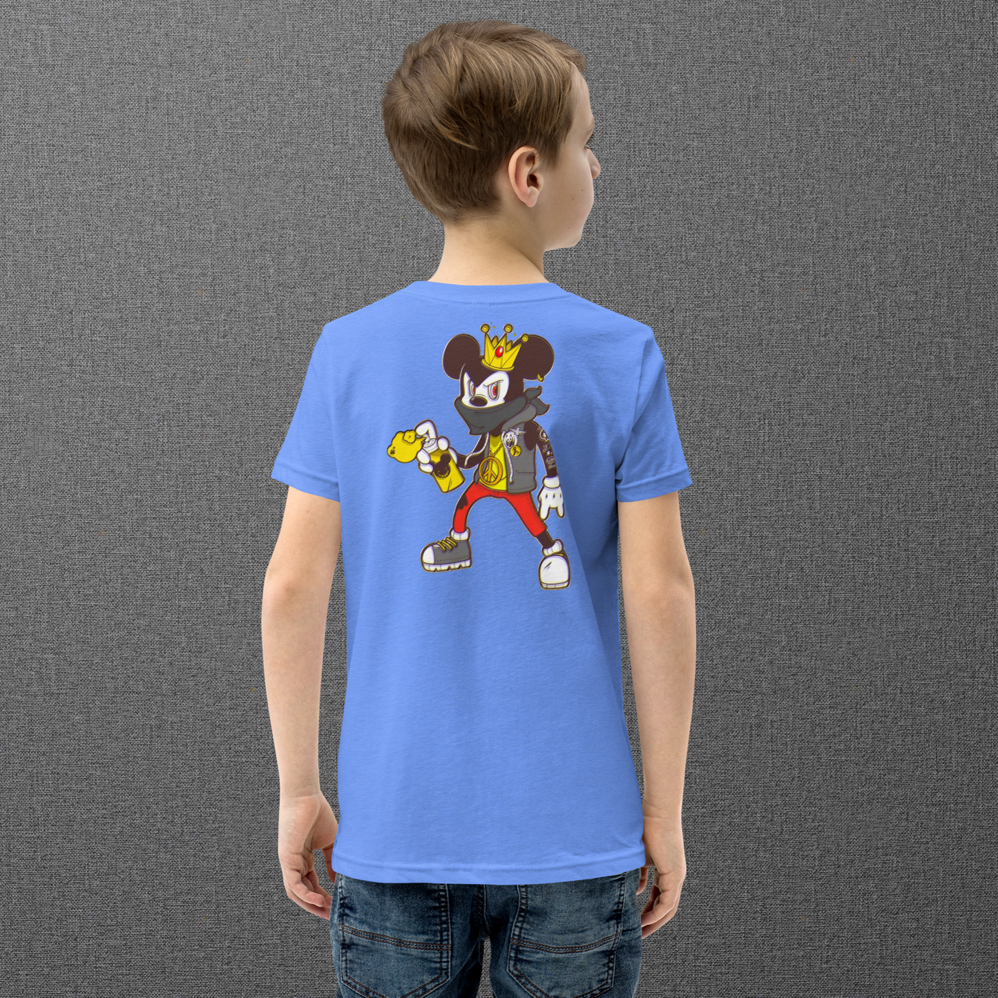 Designer Mickey-Mouse Youth Short Sleeve T-Shirt | Available in Multiple Colors | Design on Front & Back