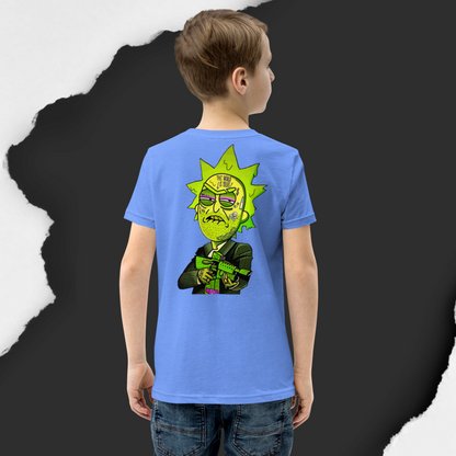 Designer Rick and Morty Youth Short Sleeve T-Shirt | Available in Multiple Colors | Design on Front & Back