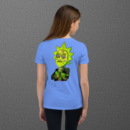 Designer Rick and Morty Youth Short Sleeve T-Shirt | Available in Multiple Colors | Design on Front & Back