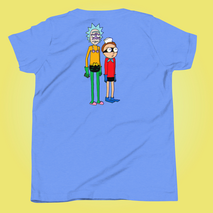 Designer Rick and Morty Youth Short Sleeve T-Shirt | Available in Multiple Colors | Design on Front & Back