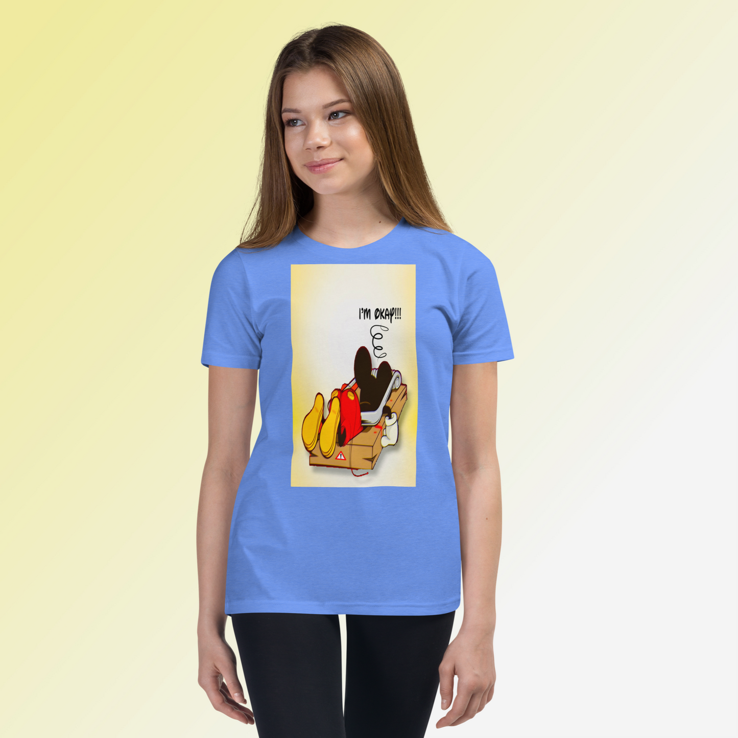 Designer Mickey-Mouse Youth Short Sleeve T-Shirt | Available in Multiple Colors | Design on Front & Back