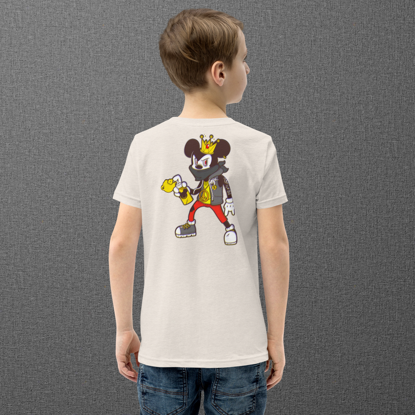 Designer Mickey-Mouse Youth Short Sleeve T-Shirt | Available in Multiple Colors | Design on Front & Back