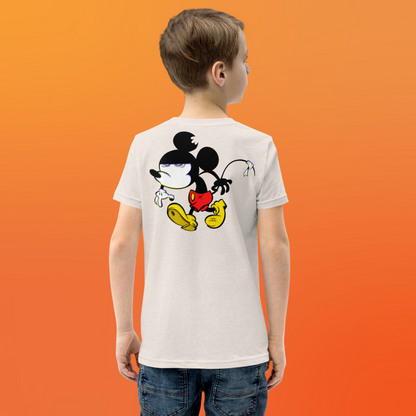 Designer Mickey-Mouse Youth Short Sleeve T-Shirt | Available in Multiple Colors | Design on Front & Back