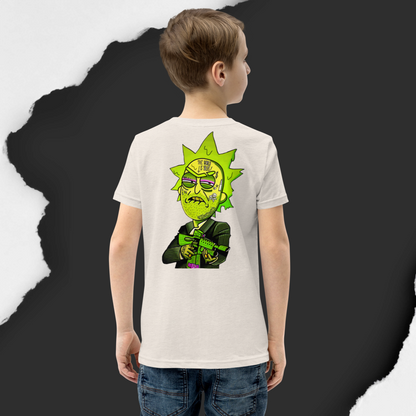 Designer Rick and Morty Youth Short Sleeve T-Shirt | Available in Multiple Colors | Design on Front & Back