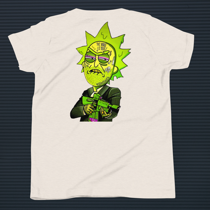 Designer Rick and Morty Youth Short Sleeve T-Shirt | Available in Multiple Colors | Design on Front & Back