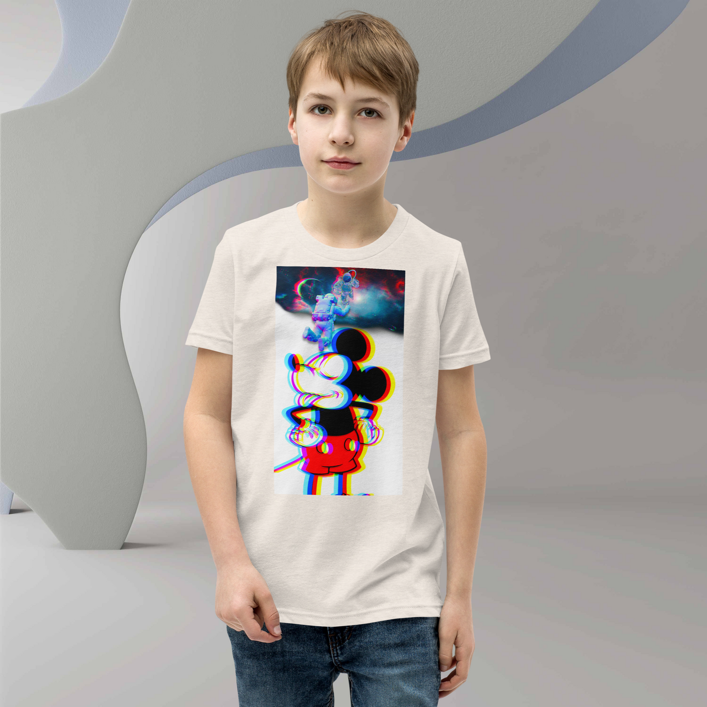 Designer Mickey-Mouse Youth Short Sleeve T-Shirt | Available in Multiple Colors  | Design on Front & Back