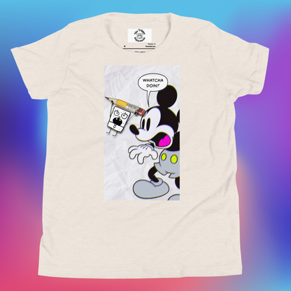 Designer Mickey-Mouse and Doodlebob Youth Short Sleeve T-Shirt | Available in Multiple Colors  | Design on Front & Back