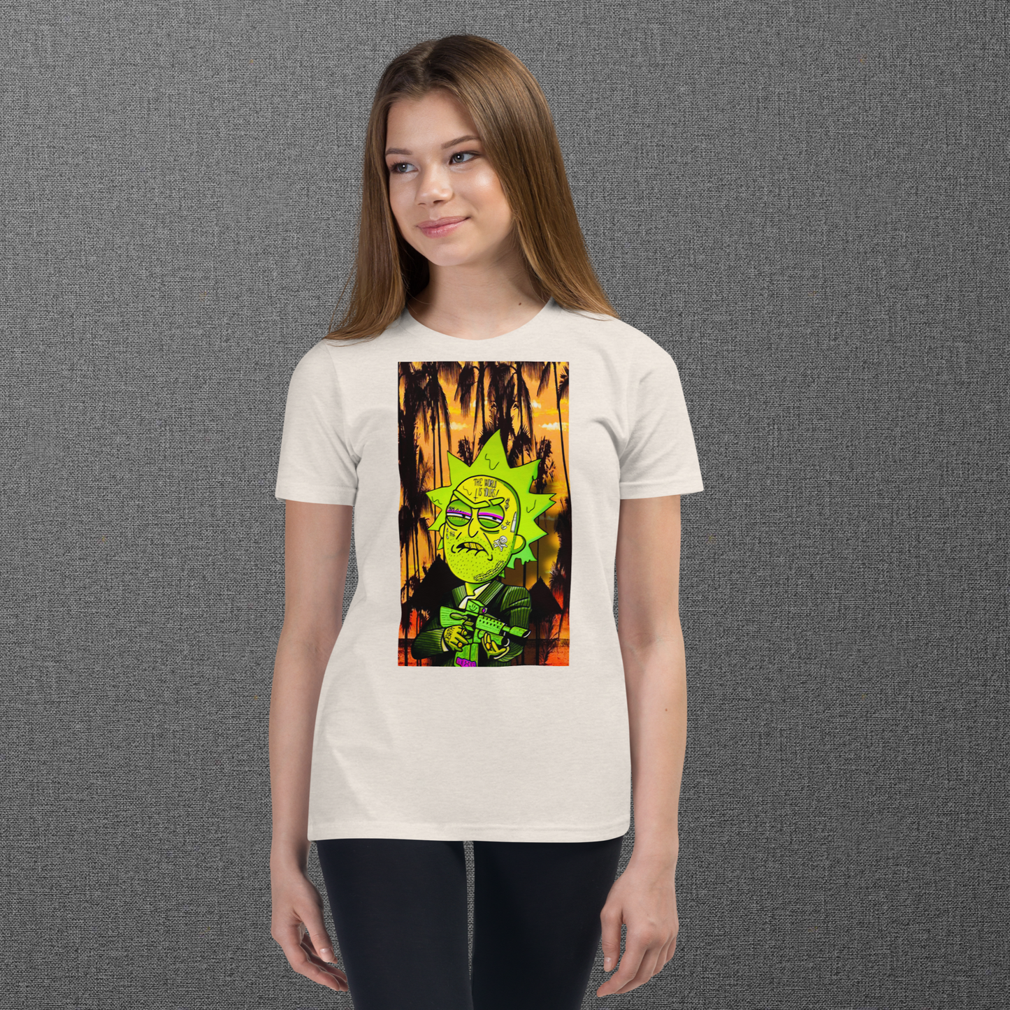 Designer Rick and Morty Youth Short Sleeve T-Shirt | Available in Multiple Colors | Design on Front & Back