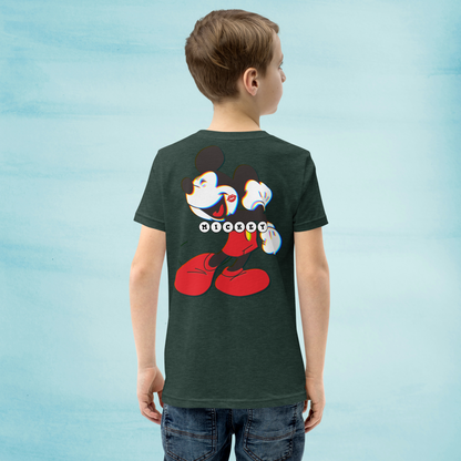 Designer Mickey-Mouse Youth Short Sleeve T-Shirt | Available in Multiple Colors | Design on Front & Back