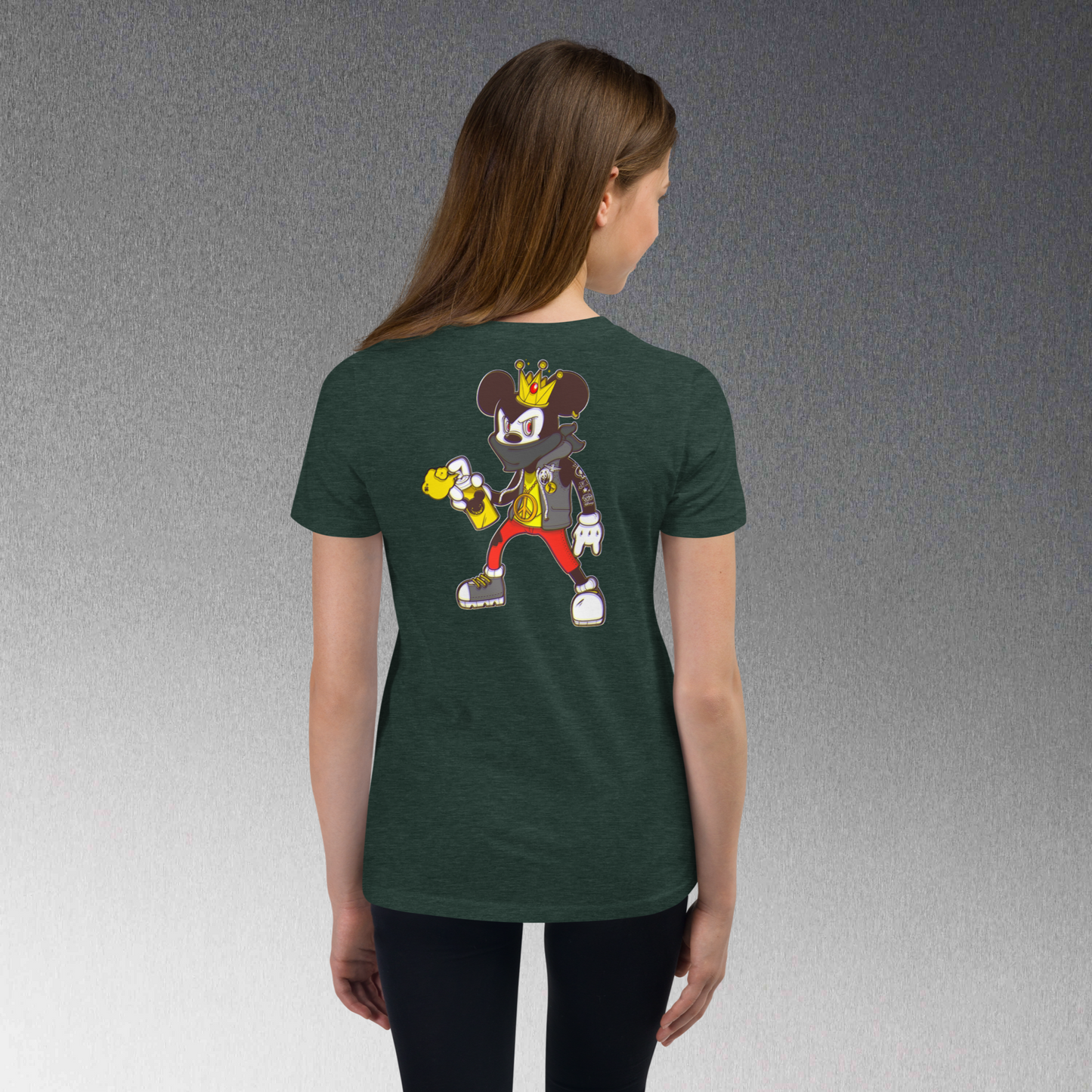 Designer Mickey-Mouse Youth Short Sleeve T-Shirt | Available in Multiple Colors | Design on Front & Back