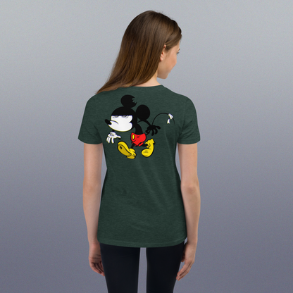 Designer Mickey-Mouse Youth Short Sleeve T-Shirt | Available in Multiple Colors | Design on Front & Back