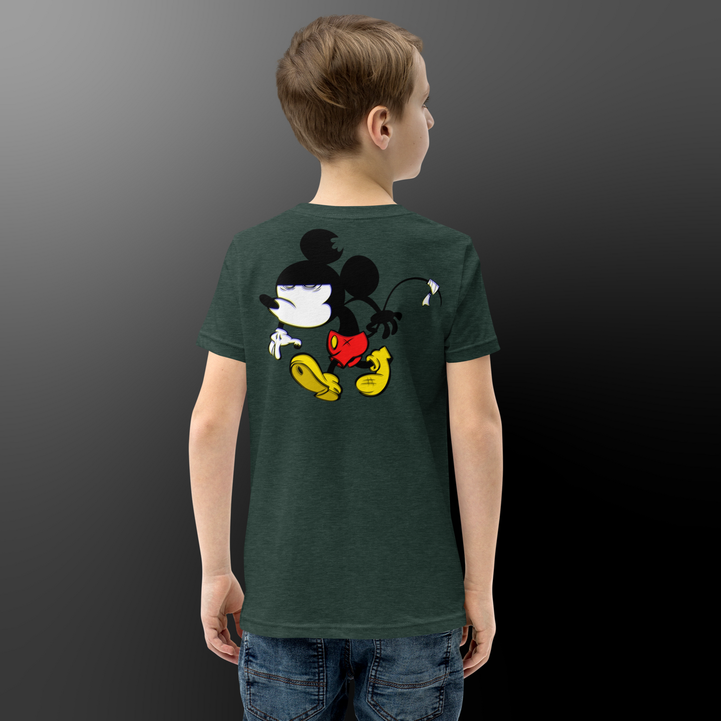 Designer Mickey-Mouse Youth Short Sleeve T-Shirt | Available in Multiple Colors | Design on Front & Back