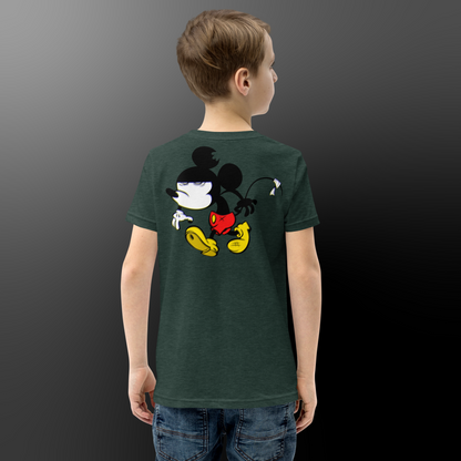 Designer Mickey-Mouse Youth Short Sleeve T-Shirt | Available in Multiple Colors | Design on Front & Back