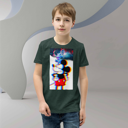 Designer Mickey-Mouse Youth Short Sleeve T-Shirt | Available in Multiple Colors  | Design on Front & Back