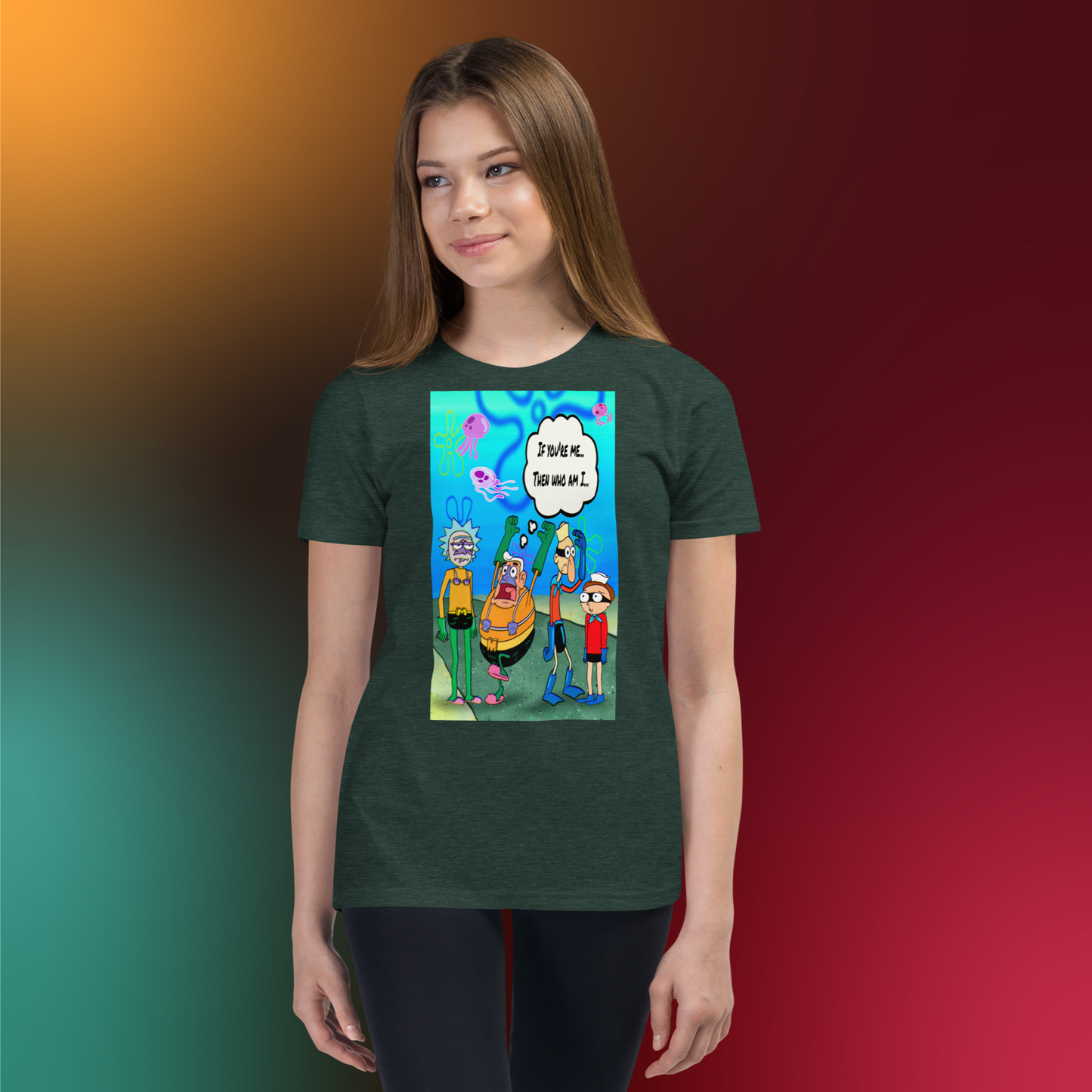 Designer Rick and Morty Youth Short Sleeve T-Shirt | Available in Multiple Colors | Design on Front & Back