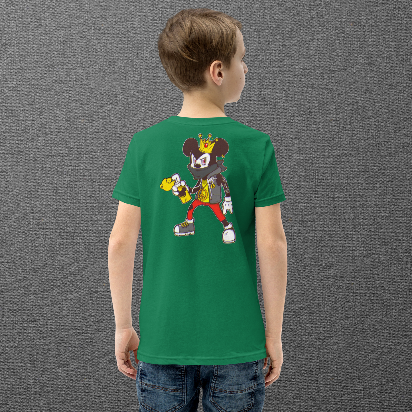 Designer Mickey-Mouse Youth Short Sleeve T-Shirt | Available in Multiple Colors | Design on Front & Back