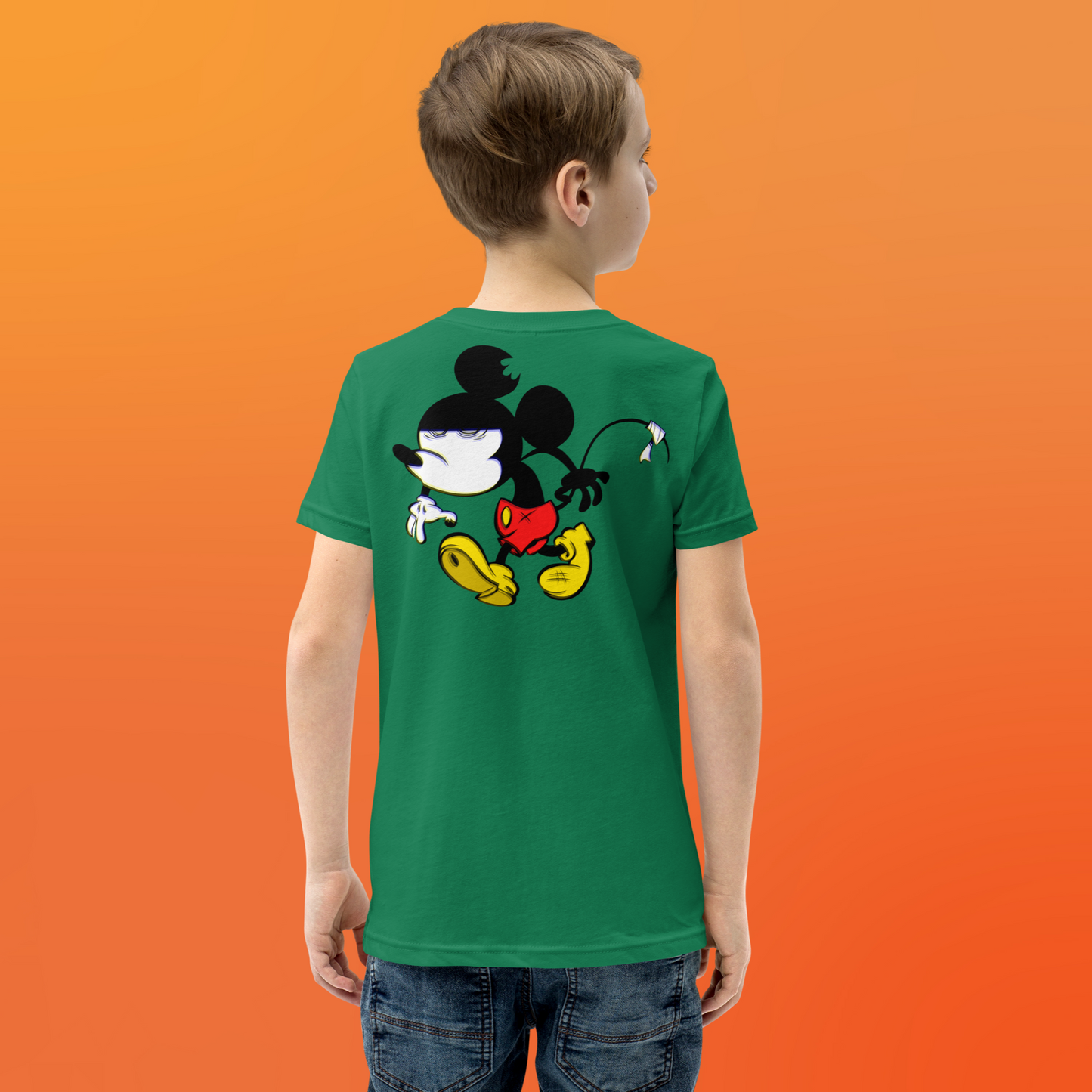 Designer Mickey-Mouse Youth Short Sleeve T-Shirt | Available in Multiple Colors | Design on Front & Back