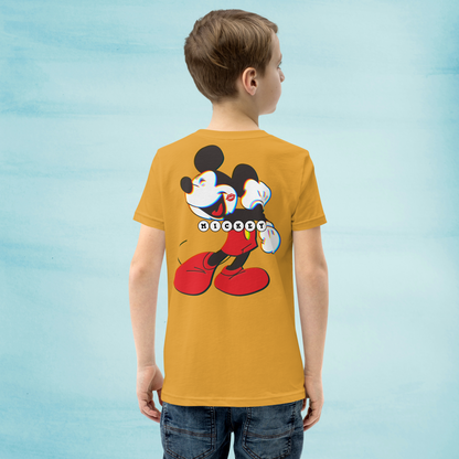 Designer Mickey-Mouse Youth Short Sleeve T-Shirt | Available in Multiple Colors | Design on Front & Back