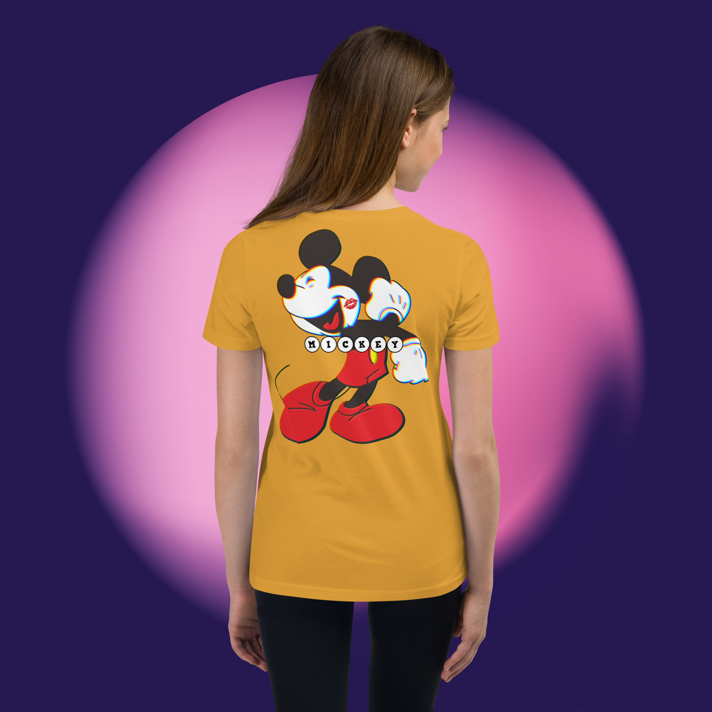 Designer Mickey-Mouse Youth Short Sleeve T-Shirt | Available in Multiple Colors | Design on Front & Back