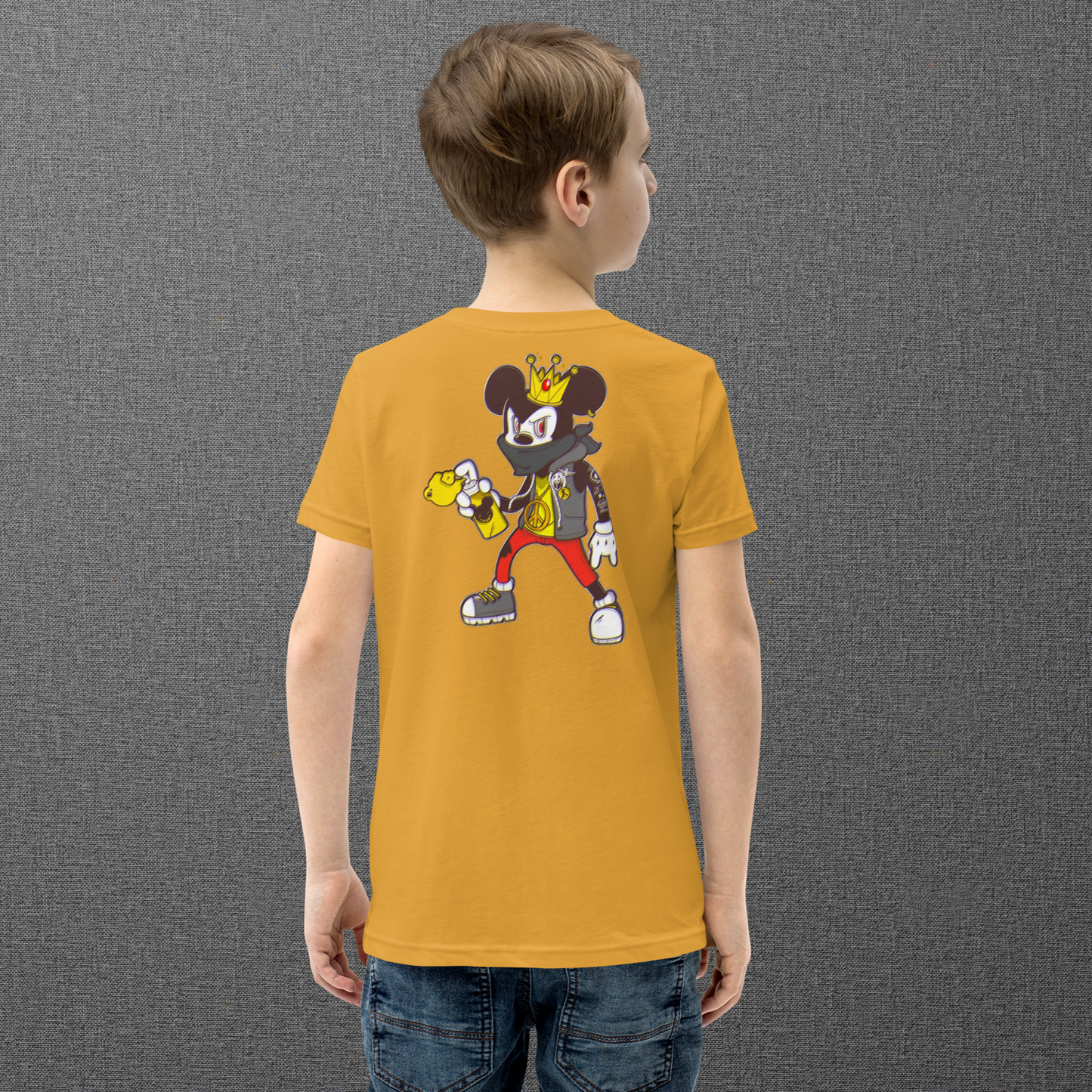 Designer Mickey-Mouse Youth Short Sleeve T-Shirt | Available in Multiple Colors | Design on Front & Back