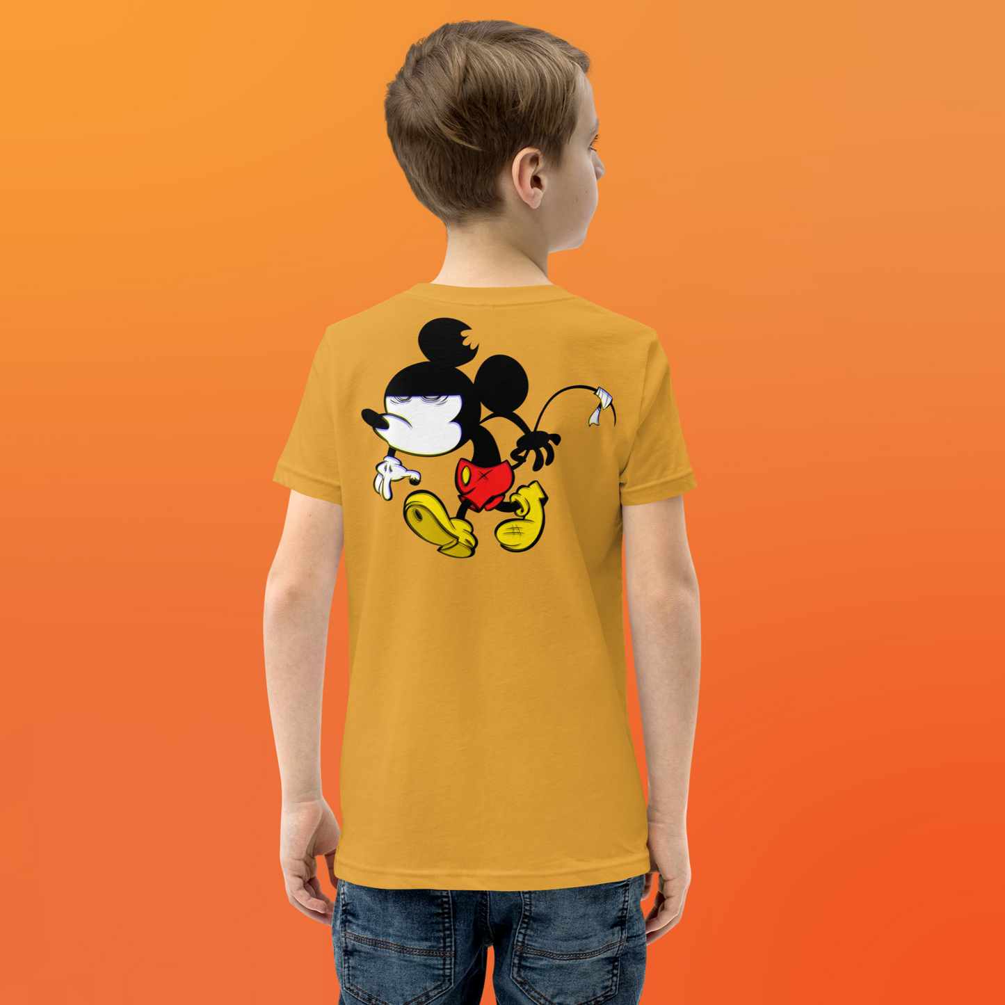 Designer Mickey-Mouse Youth Short Sleeve T-Shirt | Available in Multiple Colors | Design on Front & Back