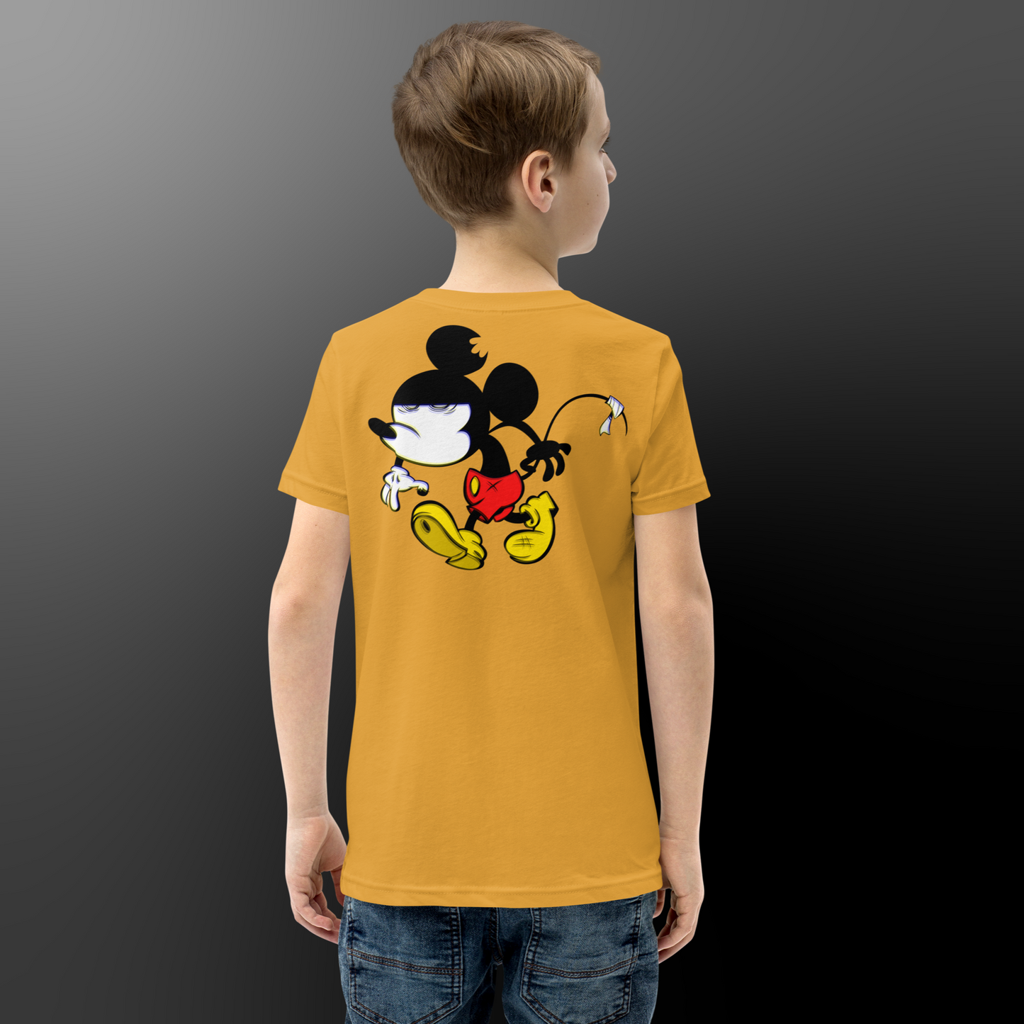 Designer Mickey-Mouse Youth Short Sleeve T-Shirt | Available in Multiple Colors | Design on Front & Back