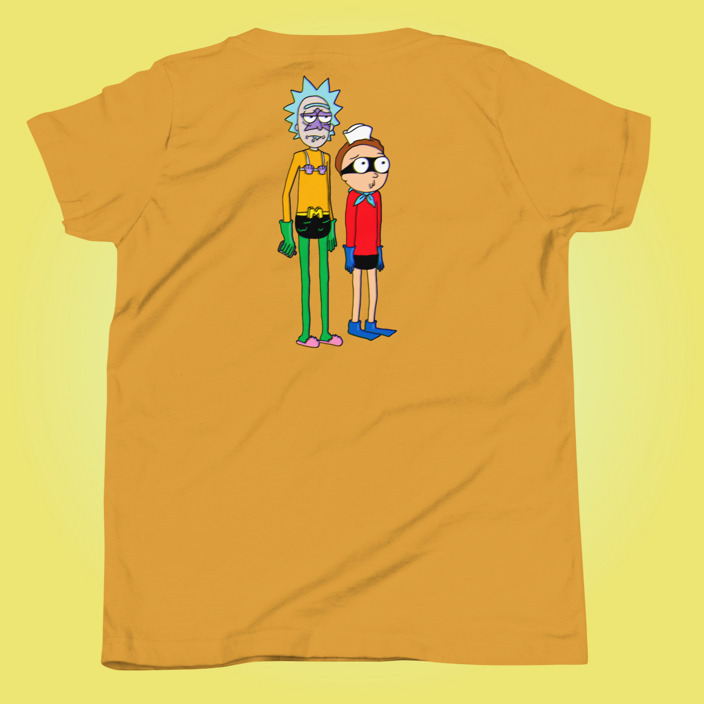 Designer Rick and Morty Youth Short Sleeve T-Shirt | Available in Multiple Colors | Design on Front & Back