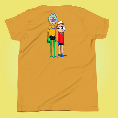 Designer Rick and Morty Youth Short Sleeve T-Shirt | Available in Multiple Colors | Design on Front & Back