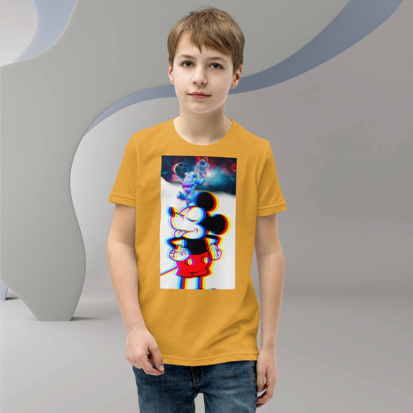 Designer Mickey-Mouse Youth Short Sleeve T-Shirt | Available in Multiple Colors  | Design on Front & Back