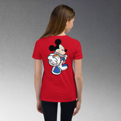 Designer Mickey-Mouse Youth Short Sleeve T-Shirt | Available in Multiple Colors  | Design on Front & Back