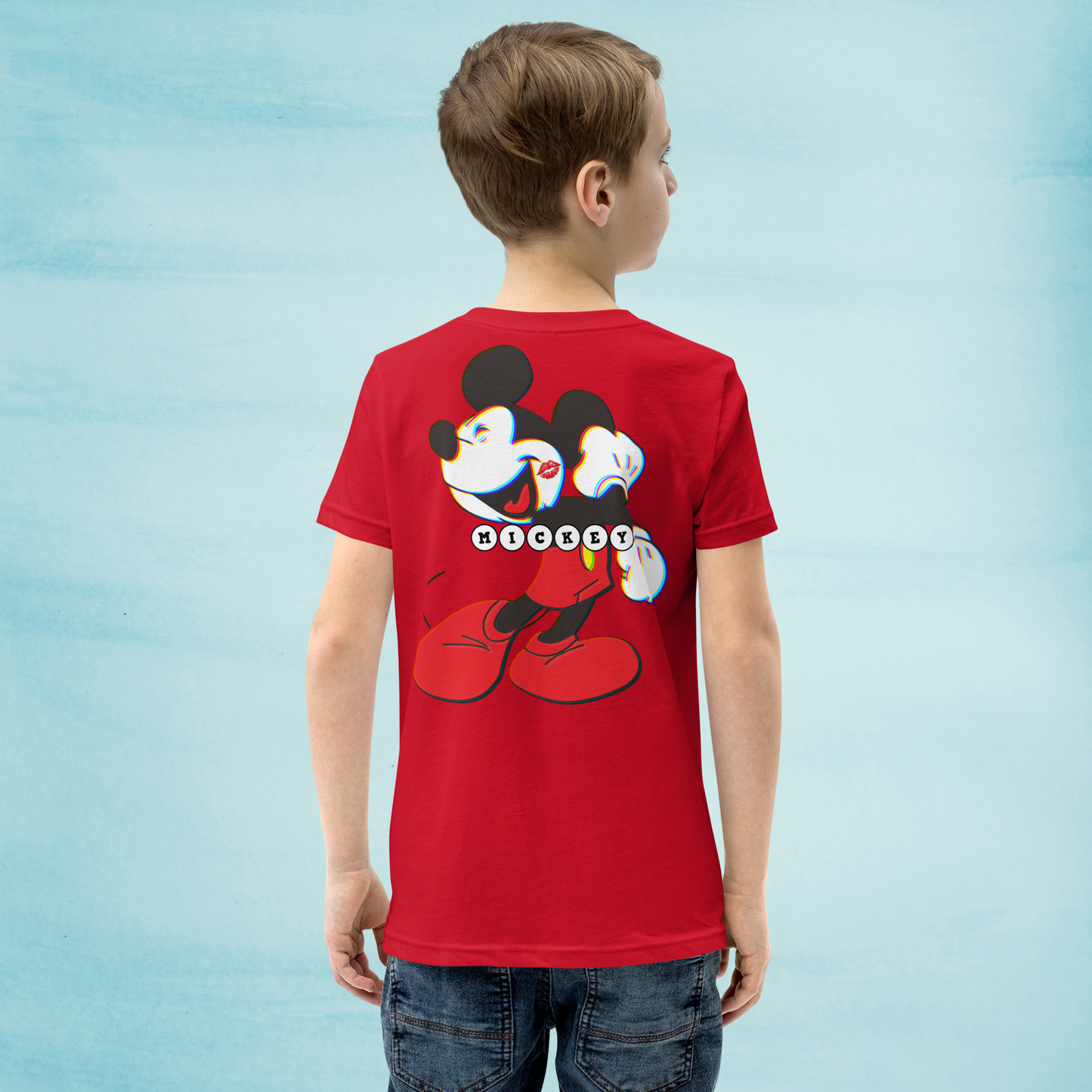 Designer Mickey-Mouse Youth Short Sleeve T-Shirt | Available in Multiple Colors | Design on Front & Back