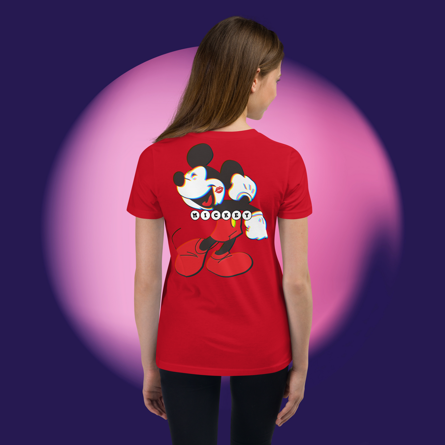 Designer Mickey-Mouse Youth Short Sleeve T-Shirt | Available in Multiple Colors | Design on Front & Back