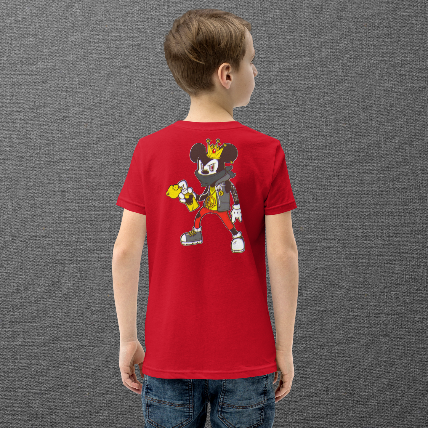 Designer Mickey-Mouse Youth Short Sleeve T-Shirt | Available in Multiple Colors | Design on Front & Back