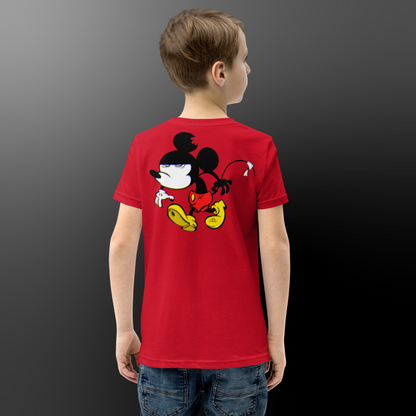 Designer Mickey-Mouse Youth Short Sleeve T-Shirt | Available in Multiple Colors | Design on Front & Back