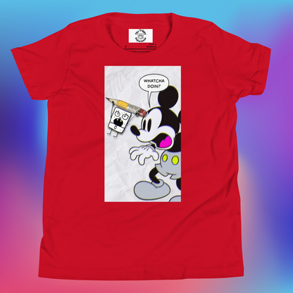 Designer Mickey-Mouse and Doodlebob Youth Short Sleeve T-Shirt | Available in Multiple Colors  | Design on Front & Back