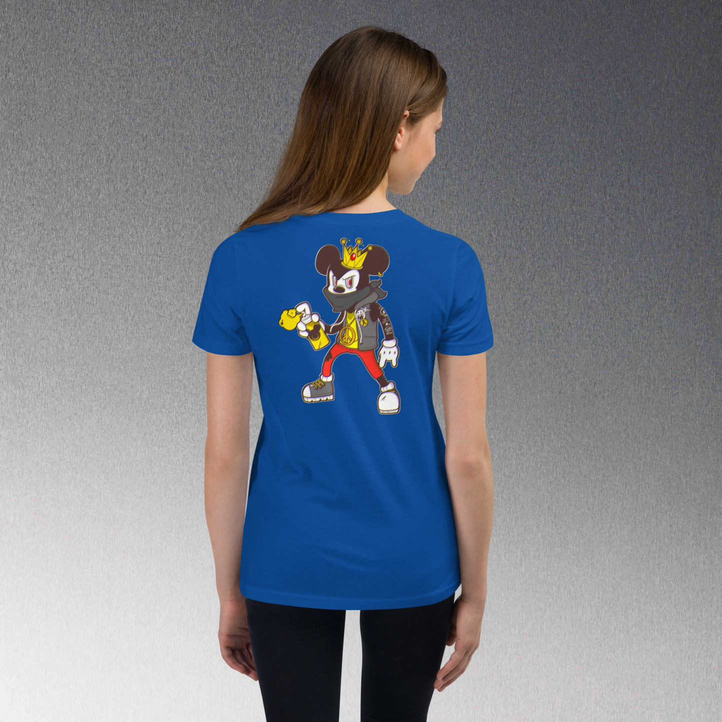 Designer Mickey-Mouse Youth Short Sleeve T-Shirt | Available in Multiple Colors | Design on Front & Back