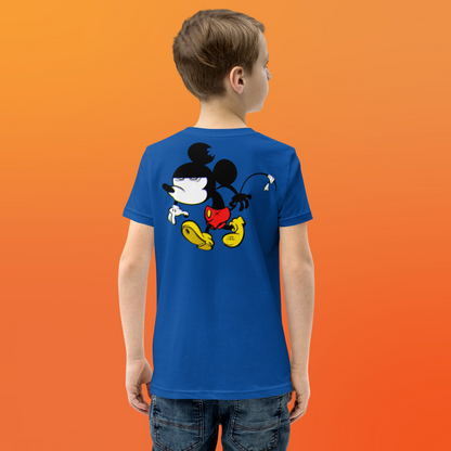 Designer Mickey-Mouse Youth Short Sleeve T-Shirt | Available in Multiple Colors | Design on Front & Back