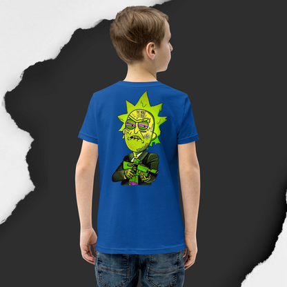 Designer Rick and Morty Youth Short Sleeve T-Shirt | Available in Multiple Colors | Design on Front & Back