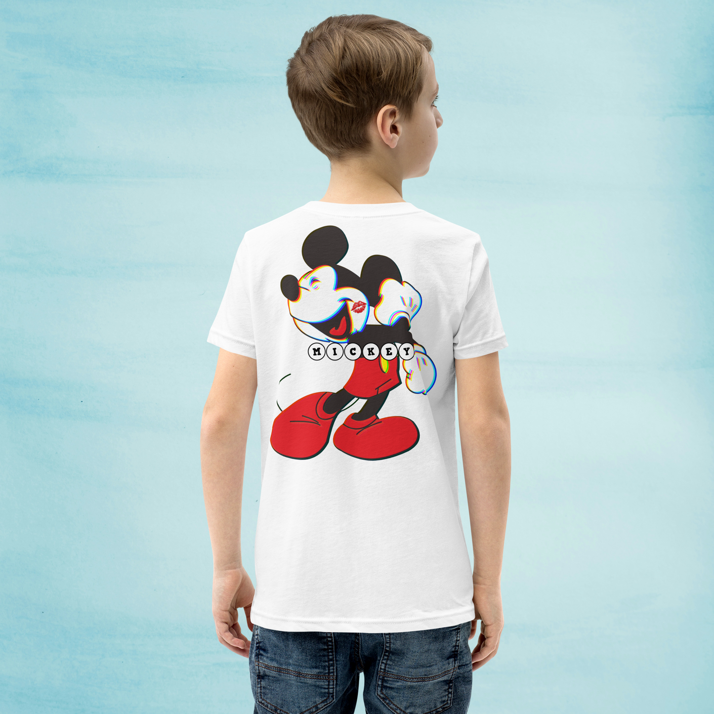 Designer Mickey-Mouse Youth Short Sleeve T-Shirt | Available in Multiple Colors | Design on Front & Back