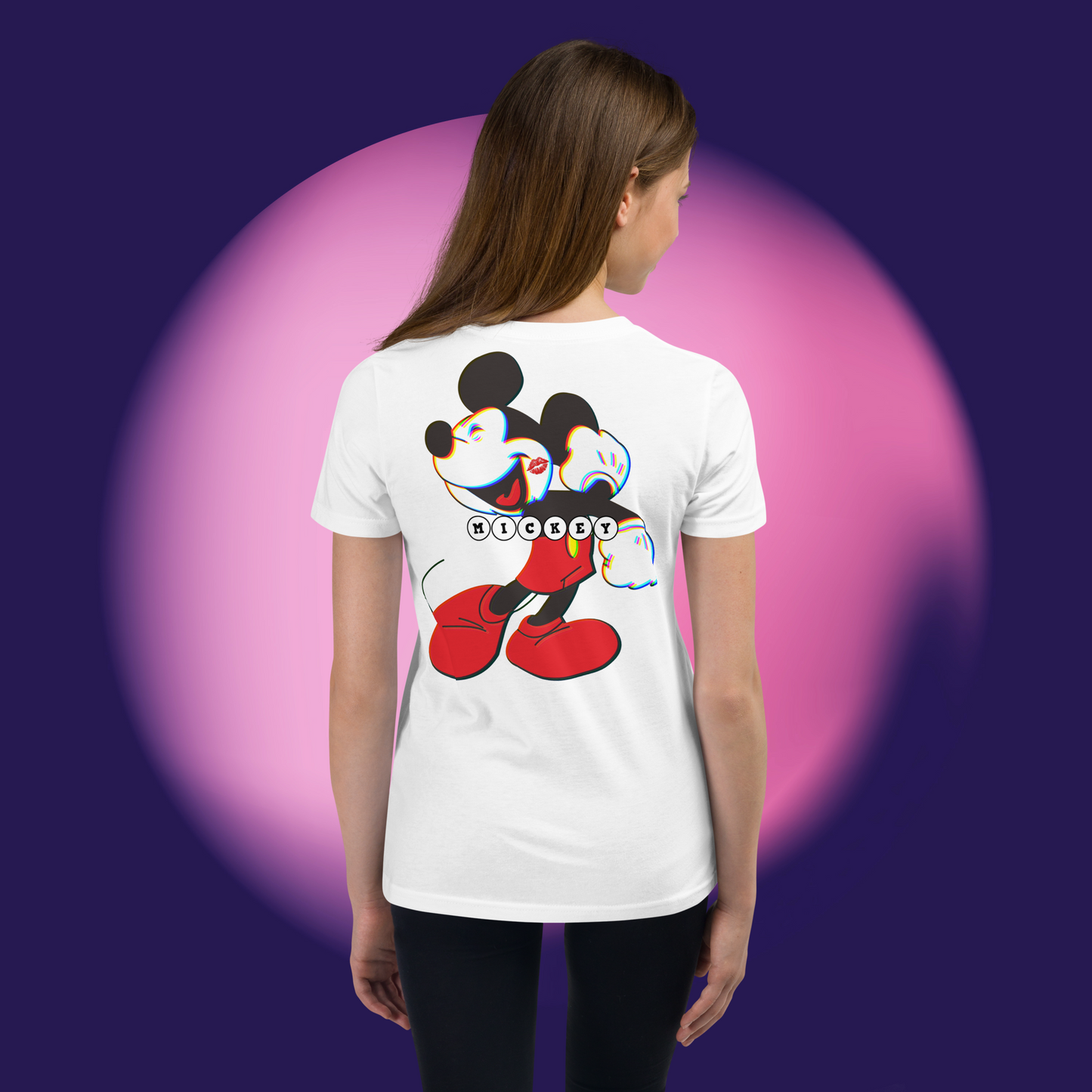 Designer Mickey-Mouse Youth Short Sleeve T-Shirt | Available in Multiple Colors | Design on Front & Back