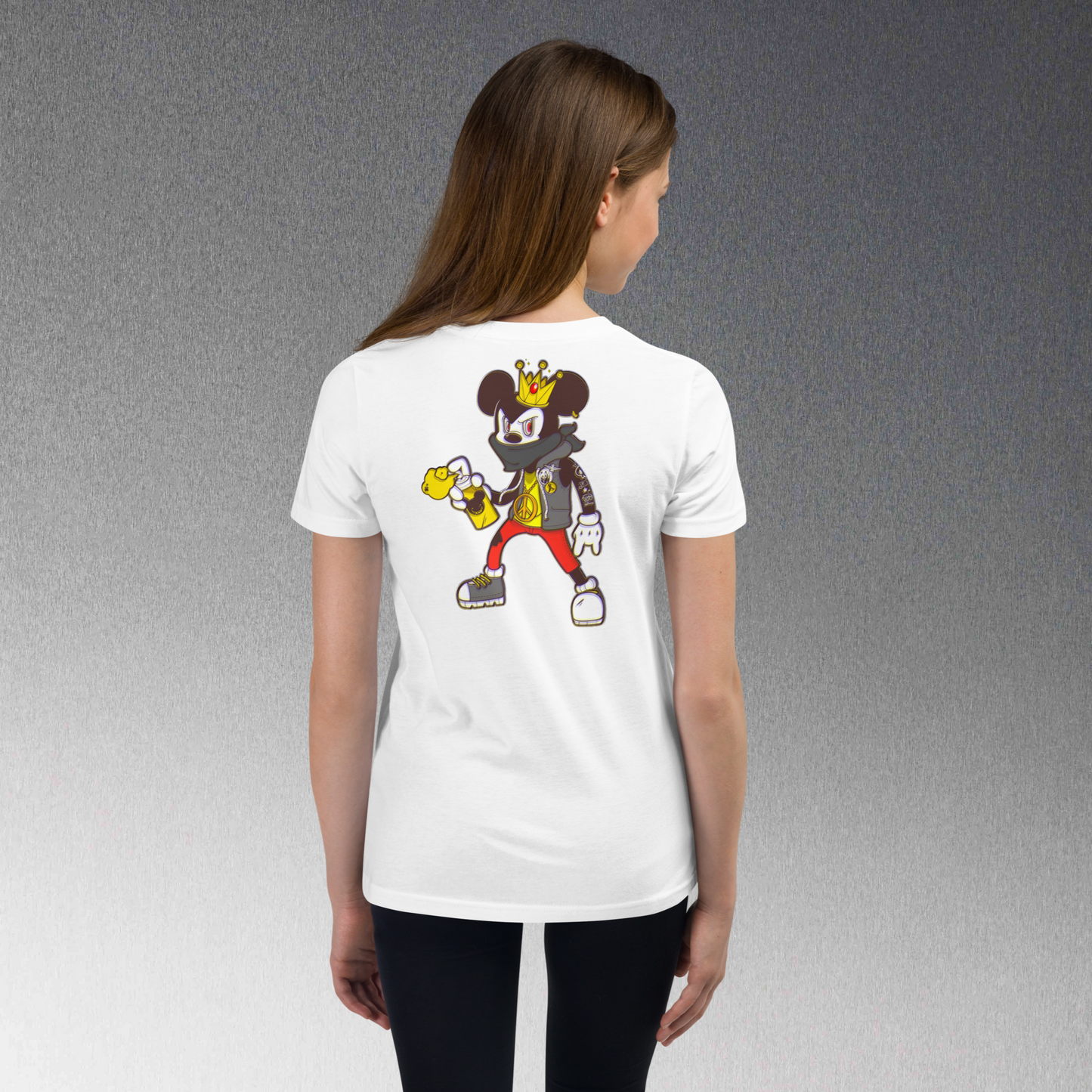 Designer Mickey-Mouse Youth Short Sleeve T-Shirt | Available in Multiple Colors | Design on Front & Back