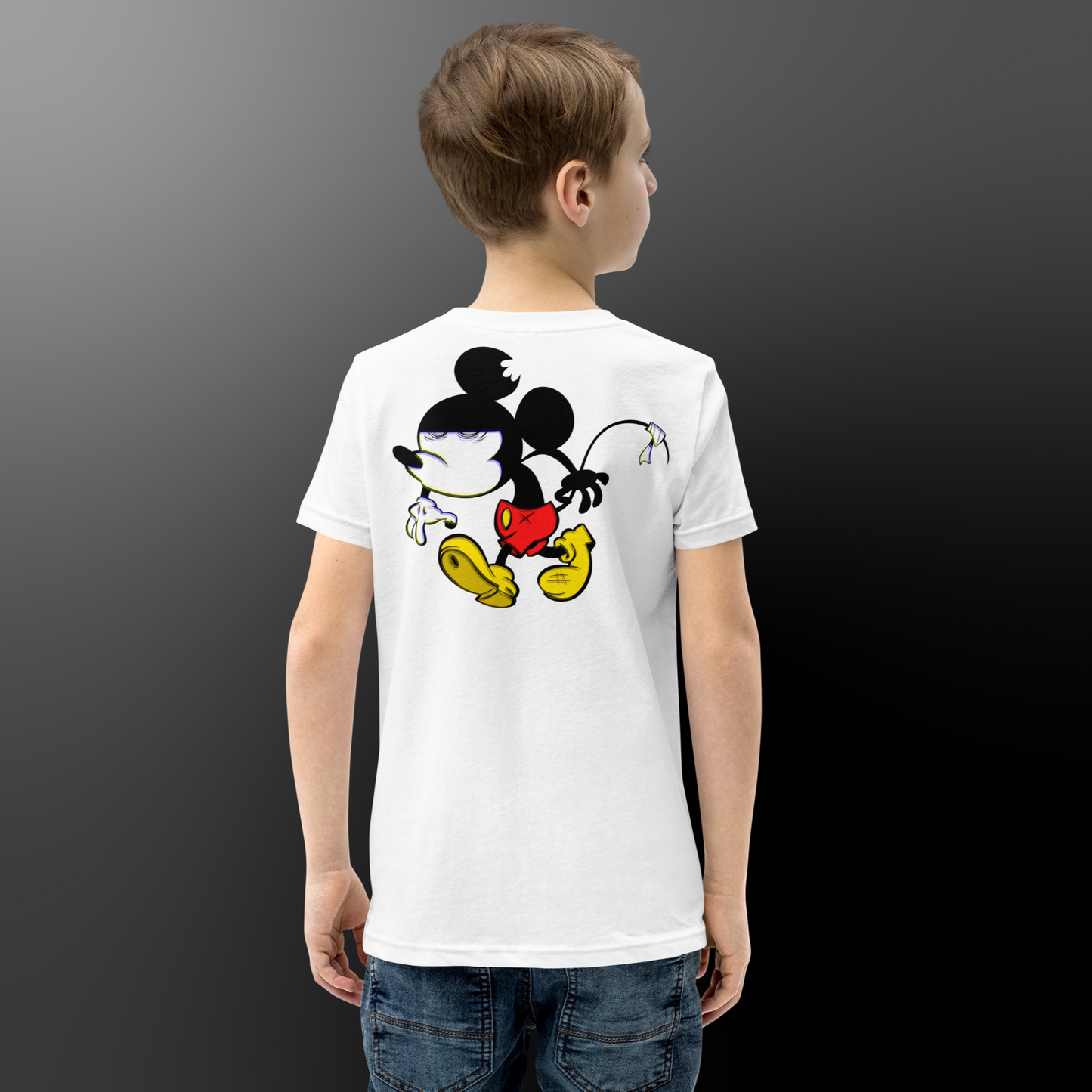 Designer Mickey-Mouse Youth Short Sleeve T-Shirt | Available in Multiple Colors | Design on Front & Back