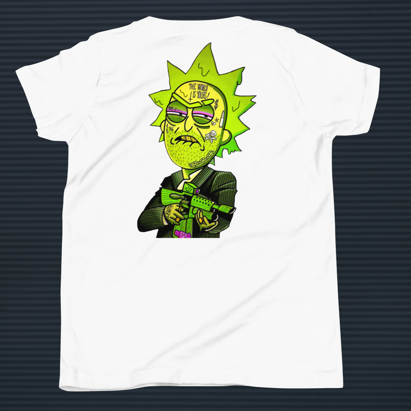 Designer Rick and Morty Youth Short Sleeve T-Shirt | Available in Multiple Colors | Design on Front & Back