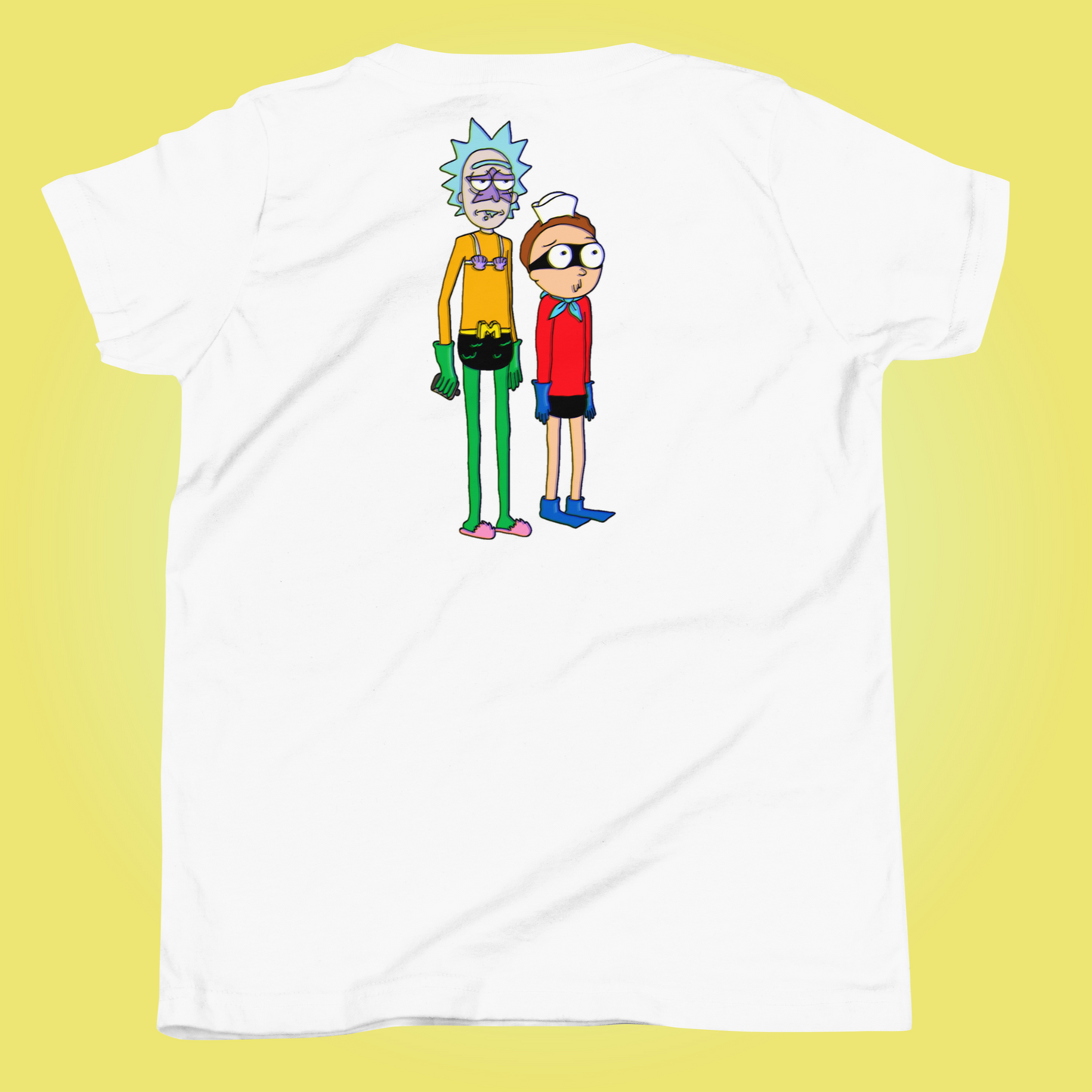 Designer Rick and Morty Youth Short Sleeve T-Shirt | Available in Multiple Colors | Design on Front & Back