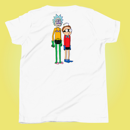 Designer Rick and Morty Youth Short Sleeve T-Shirt | Available in Multiple Colors | Design on Front & Back