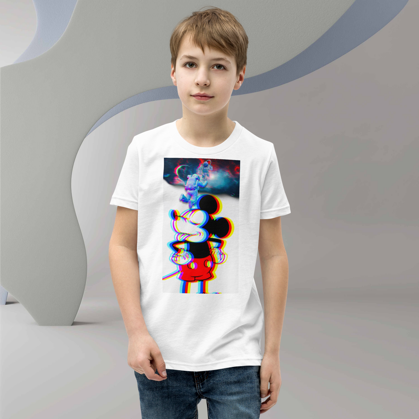 Designer Mickey-Mouse Youth Short Sleeve T-Shirt | Available in Multiple Colors  | Design on Front & Back