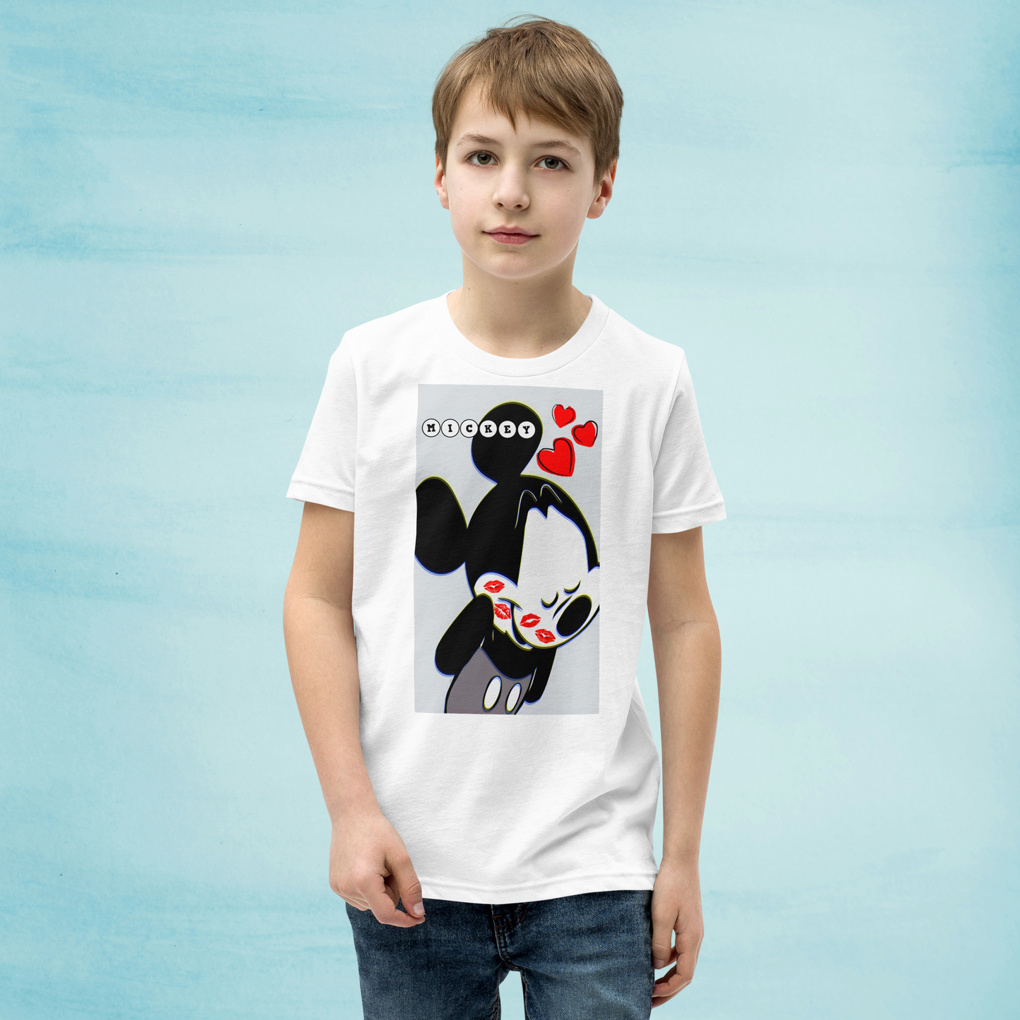 Designer Mickey-Mouse Youth Short Sleeve T-Shirt | Available in Multiple Colors | Design on Front & Back