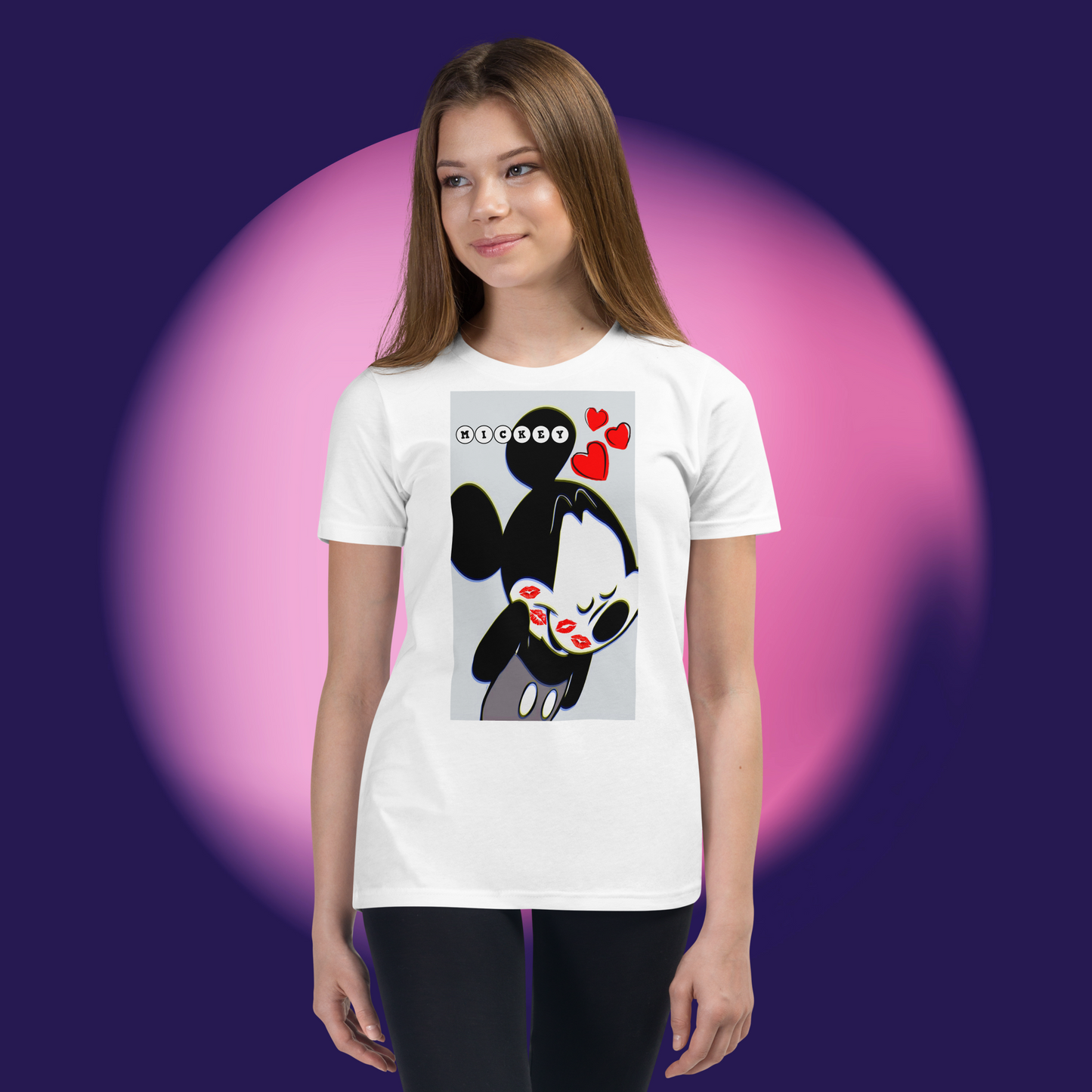 Designer Mickey-Mouse Youth Short Sleeve T-Shirt | Available in Multiple Colors | Design on Front & Back