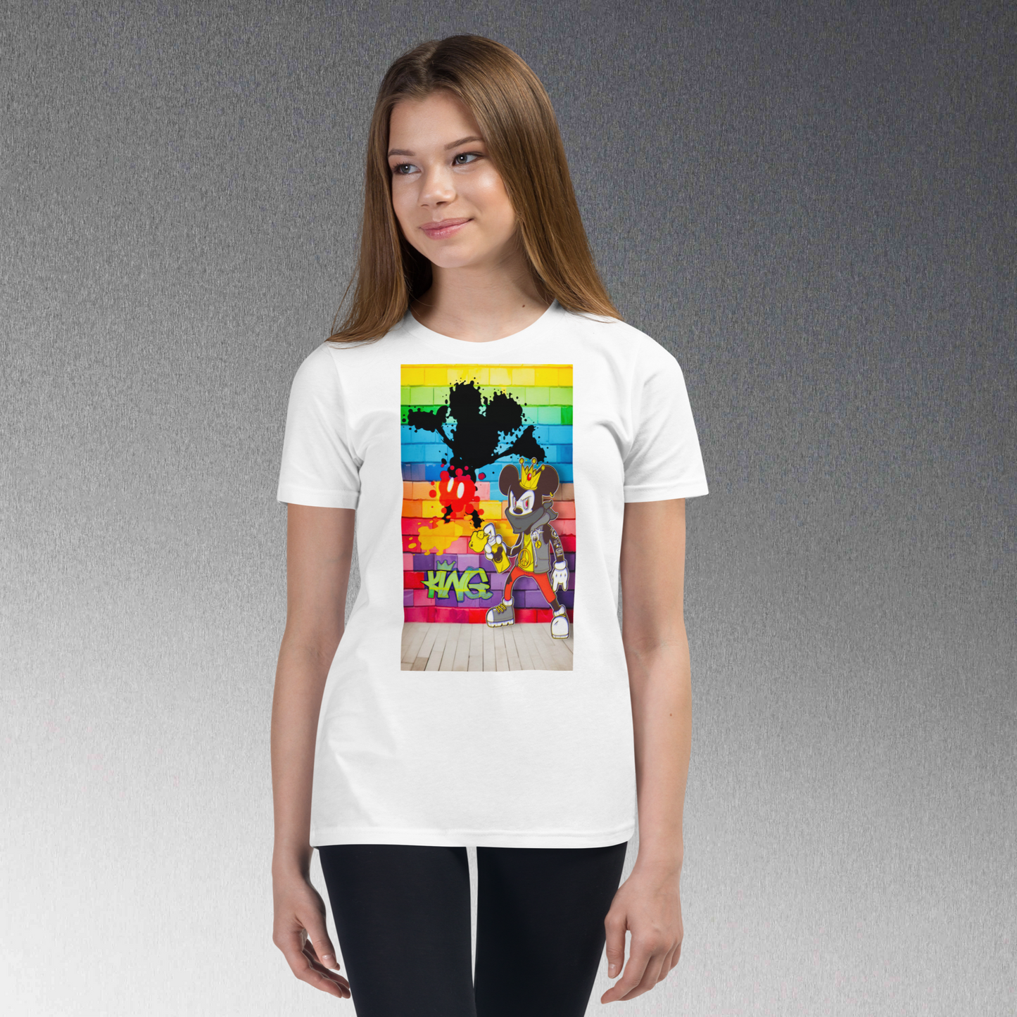 Designer Mickey-Mouse Youth Short Sleeve T-Shirt | Available in Multiple Colors | Design on Front & Back