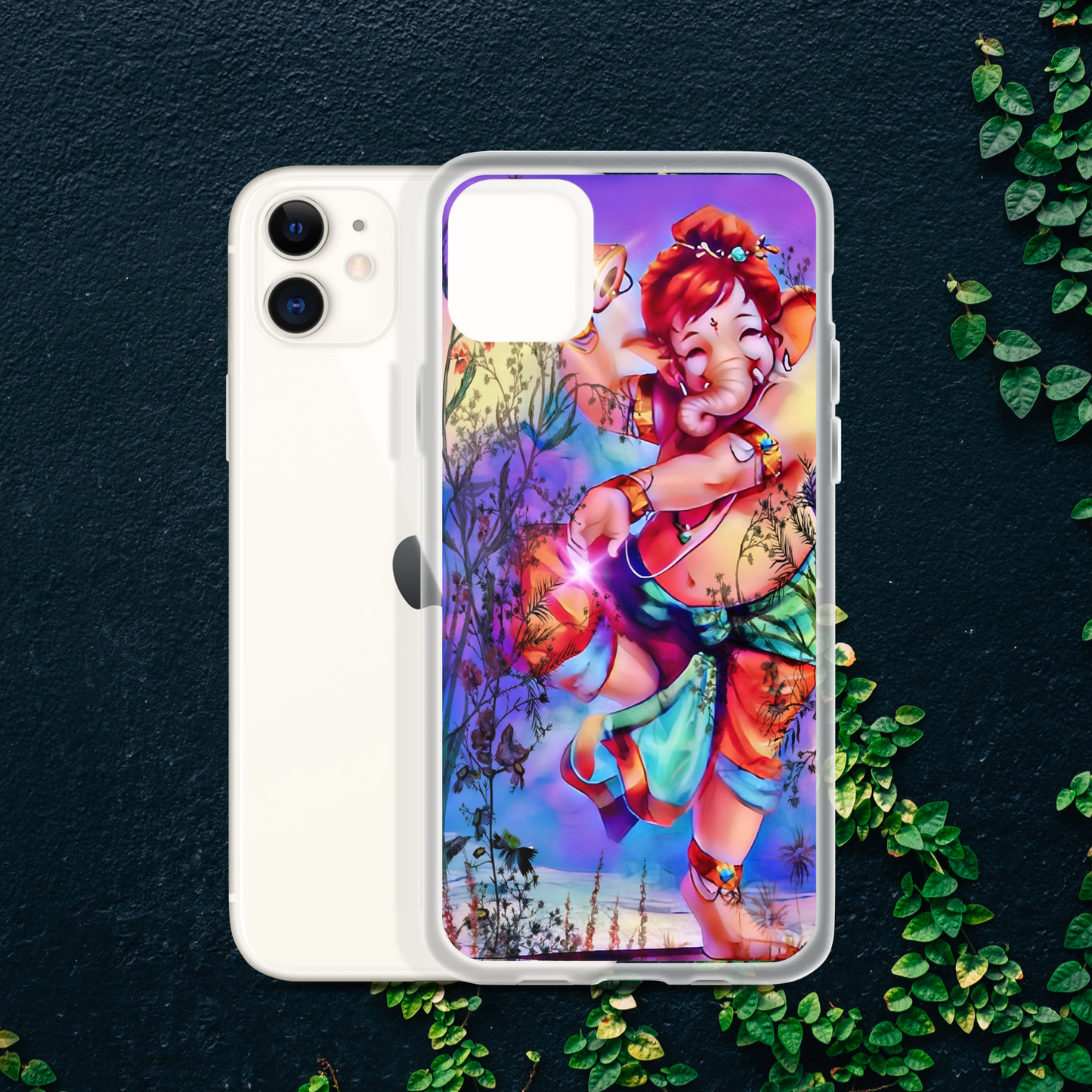 Ganesh Dancing iPhone® Clear Case | Available for most iPhone® models | Wireless Charging Compatible